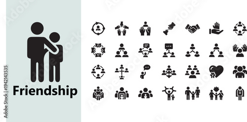 friendship people relationship icon set vector illustration
