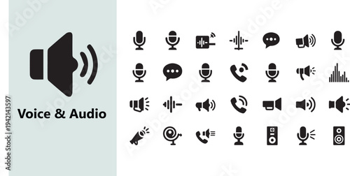 voice audio sound icon set vector illustration