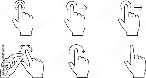 Hand gestures for touchscreen navigation