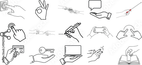 A collection of hand gestures and mobile device interactions