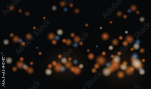 Blurry city lights at night with colorful bokeh effect