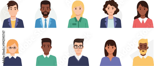 Collection of diverse cartoon avatars representing people of different genders, ethnicities, and ages, suitable for user profiles and online platforms.