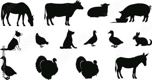 Collection of animal silhouettes