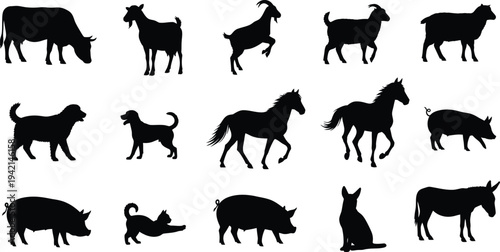 Collection of animal silhouettes