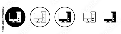 Computer icon vector. computer monitor sign and symbol