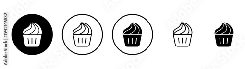 Cup cake icon vector. Cup cake sign and symbol