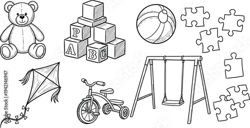 Children's toy illustrations