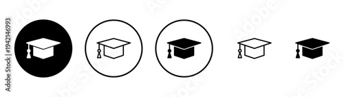 Education icon vector. Graduation cap sign and symbol. Graduate. Students cap