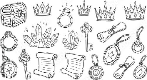 Collection of royal and treasure symbols
