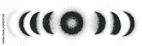 Lunar Phase Sequence Illustration Showing Moon Cycle Progression for Astronomy Education and Calendar Design Use
