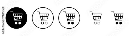 Shopping icon vector. Shopping cart sign and symbol. Trolley icon