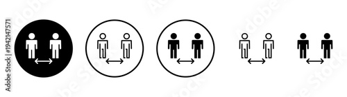Social distance icon vector. social distancing sign and symbol. self quarantine sign
