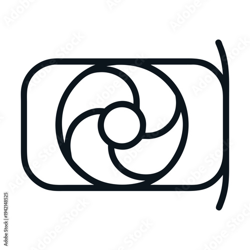 Illustration of a video card, representing computer graphics processing and gaming hardware isolated on