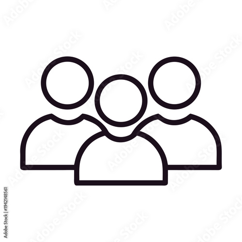 Line art illustration of a group of people, isolated on represents teamwork, community, collaboration, and social connection