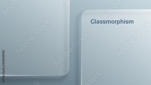 Liquid glass morphism vector background with soft translucent panels. Minimalist frosted interface design for modern website UI. Digital motion element for creative graphic project.