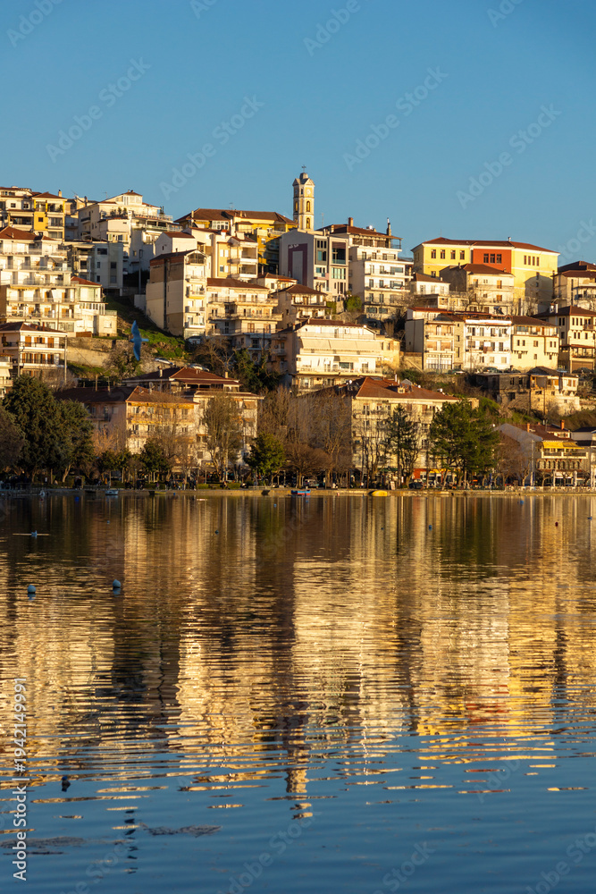 Fototapeta premium Panorama of Town of Kastoria, Greece