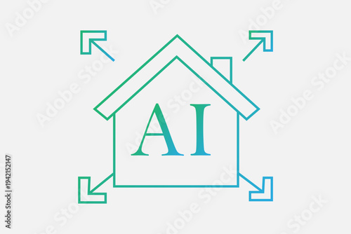 The image features a smart home icon that represents the integration of intelligence into living spaces.