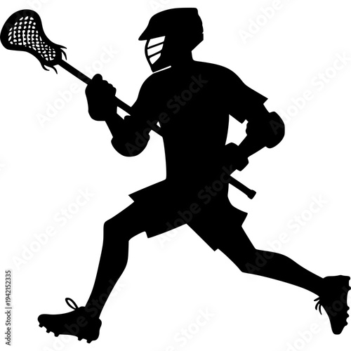 Lacrosse Player Icon Vector