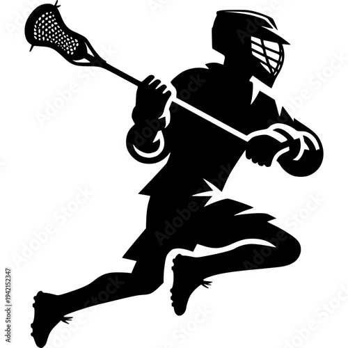 Lacrosse Player Icon Vector