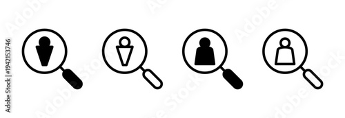 Hiring icon vector illustration. Search job vacancy sign and symbol. Human resources concept. Recruitment