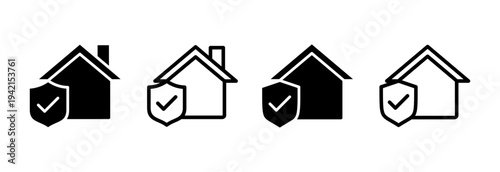 home insurance icon vector illustration. home protection sign and symbol