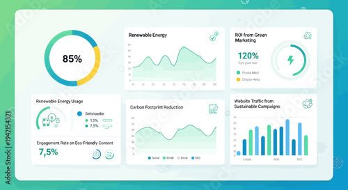 Set of 4 renewable energy infographic elements vector