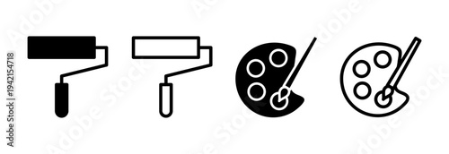 Paint icon vector illustration. paint brush sign and symbol. paint roller icon vector
