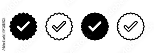 verified icon vector illustration. verification check mark. approved sign and symbol