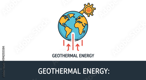 Geothermal energy vector illustration, earth with geothermal energy concept