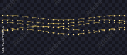 Bright yellow string lights illuminate a darkcreating a warm and festive atmosphere