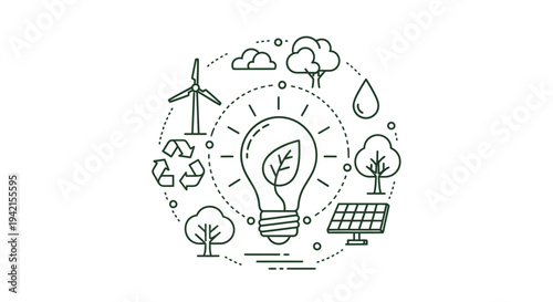 Eco friendly icons set vector, sustainability symbols