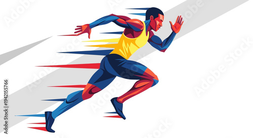 Dynamic sprinter in motion showcasing speed and athletic prowess.