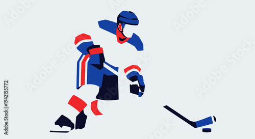 Dynamic Ice Hockey Player in Action.