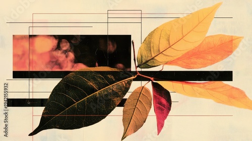 A leaf with a black stem