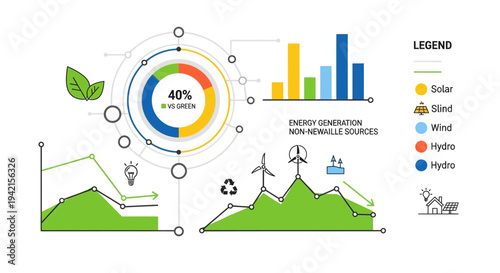 Set of 6 ecology infographic elements vector