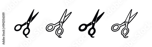 Hairdressing Scissors Icons Set. Barber Shears Collection.