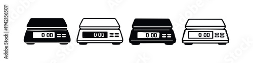 Collection of Digital Scale Icons for Accurate Weight Measurement