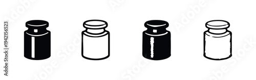 Pharmaceutical Vial Icon Collection for Medicine and Lab Use