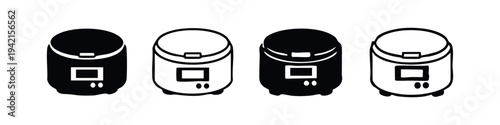 Slow Cooker and Electric Pressure Cooker Icons | Kitchen Appliance Set for Modern Cooking