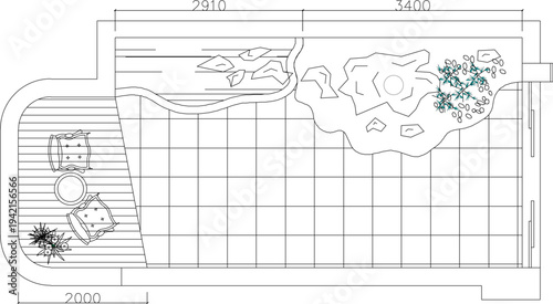 Professional Architectural CAD Section Drawing of Modern Residential Interior with Staircase, Living Room Sofa Set, and Accurate Building Measurement Details 