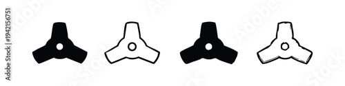 Trimmer Blade Icons Set. Vector Illustration of Brush Cutter or Grass Trimmer Metal Blade Attachments.