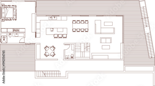 vector sketch illustration silhouette construction design site plan layout architecture section view facade of classic vintage villa house