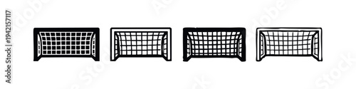 Various Styles of Soccer and Football Goal Net Icons
