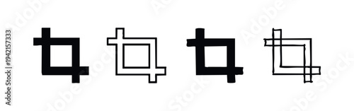 Crop icon set in a diverse hand drawn aesthetic