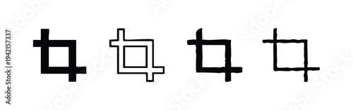Crop icon set in hand drawn style