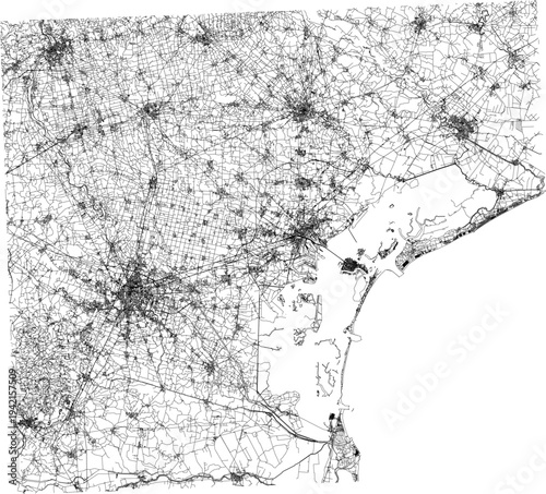 vector sketch illustration silhouette design landscape detail map of venice