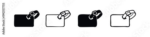 Fanny pack icons set. Black and white vector symbols for waist bags, travel, and personal accessories.
