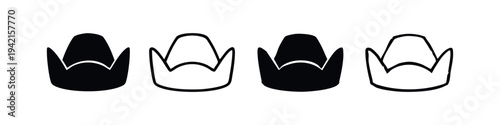 Flower pot icons set. Black and white vector symbols for gardening, plants, and home decor.