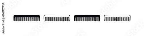 Classic Hair Comb Icons for Barbers and Beauty Salons