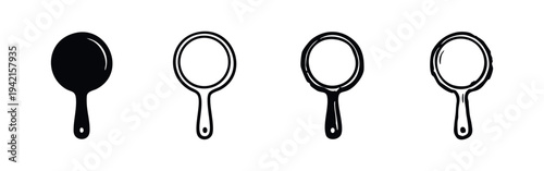 Stylish Hand Mirror Icons for Beauty and Hair Salon Services